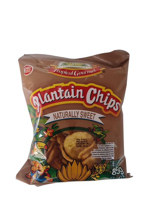 Tropical gourmet plantain chips natural sweet