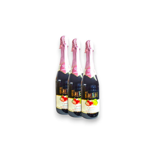 Pure heaven white grape & strawberry non   alcoholic celibration drink  3 x 750ml